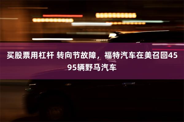 买股票用杠杆 转向节故障，福特汽车在美召回4595辆野马汽车