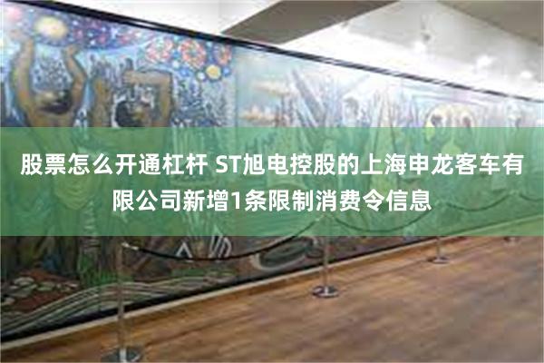 股票怎么开通杠杆 ST旭电控股的上海申龙客车有限公司新增1条限制消费令信息