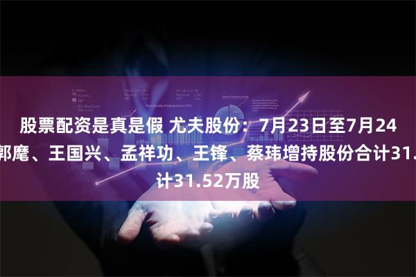 股票配资是真是假 尤夫股份：7月23日至7月24日高管郭麾、王国兴、孟祥功、王锋、蔡玮增持股份合计31.52万股