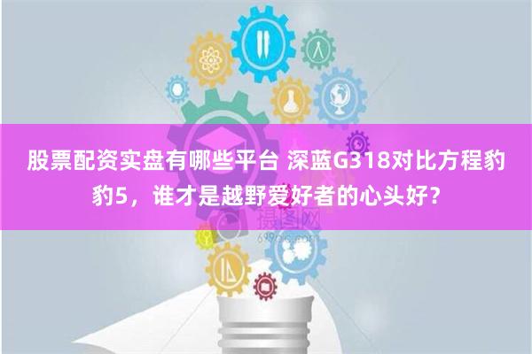 股票配资实盘有哪些平台 深蓝G318对比方程豹豹5，谁才是越野爱好者的心头好？