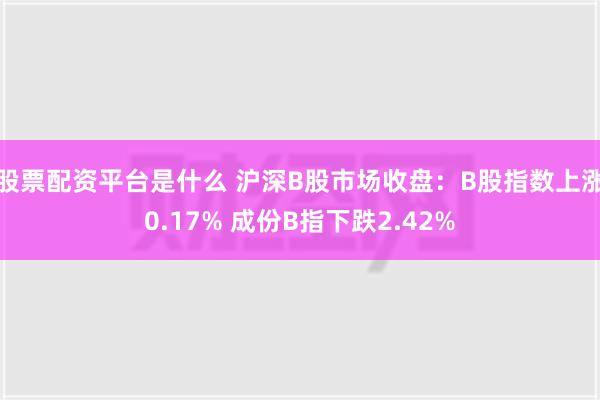 股票配资平台是什么 沪深B股市场收盘：B股指数上涨0.17% 成份B指下跌2.42%